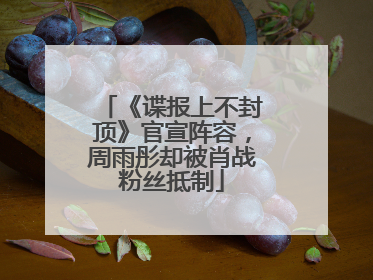 《谍报上不封顶》官宣阵容，周雨彤却被肖战粉丝抵制