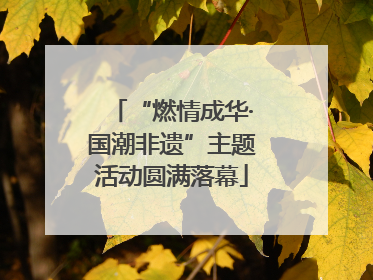“燃情成华·国潮非遗”主题活动圆满落幕