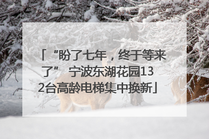 “盼了七年，终于等来了” 宁波东湖花园132台高龄电梯集中换新