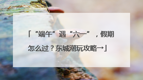 “端午”遇“六一”，假期怎么过？东城潮玩攻略→