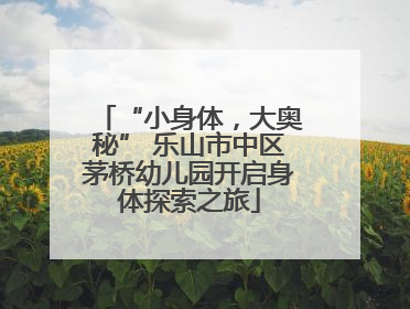 “小身体，大奥秘” 乐山市中区茅桥幼儿园开启身体探索之旅