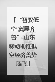 “智驭低空 翼展齐鲁” 山东移动助推低空经济蓄势腾飞