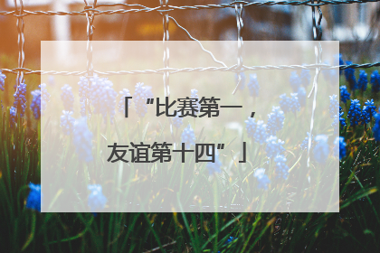 “比赛第一，友谊第十四”