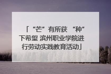 “芒”有所获 “种”下希望 滨州职业学院进行劳动实践教育活动