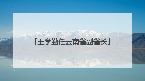 王学勤任云南省副省长