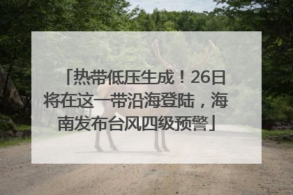 热带低压生成！26日将在这一带沿海登陆，海南发布台风四级预警