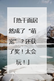 热干面居然成了“萌宠”？还获了奖！太会玩！