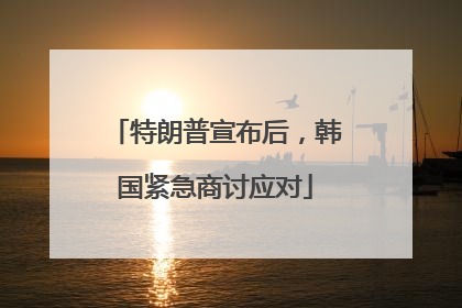 特朗普宣布后，韩国紧急商讨应对