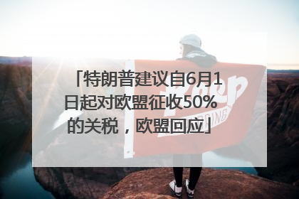 特朗普建议自6月1日起对欧盟征收50%的关税，欧盟回应