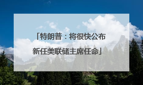 特朗普：将很快公布新任美联储主席任命