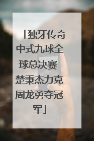 独牙传奇中式九球全球总决赛 楚秉杰力克周龙勇夺冠军