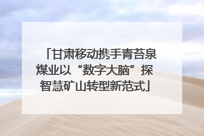 甘肃移动携手青苔泉煤业以“数字大脑”探智慧矿山转型新范式