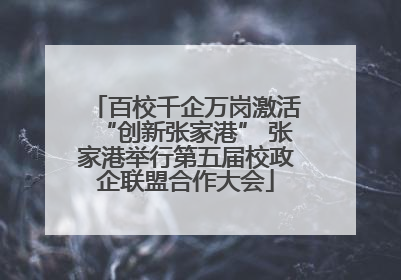 百校千企万岗激活“创新张家港” 张家港举行第五届校政企联盟合作大会