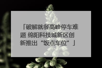 破解就餐高峰停车难题 绵阳科技城新区创新推出“饭点车位”