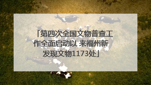 第四次全国文物普查工作全面启动以 来福州新发现文物1173处