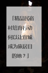 精品民宿村培育行动何以让宣城成为旅居目的地？