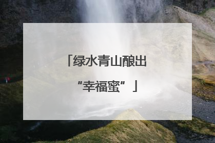 绿水青山酿出“幸福蜜”