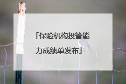 保险机构投管能力成绩单发布