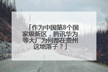 作为中国第8个国家级新区，腾讯华为等大厂为何都在贵州这地落子？