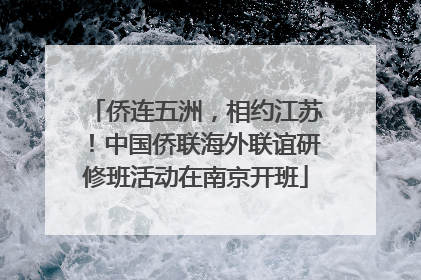 侨连五洲，相约江苏！中国侨联海外联谊研修班活动在南京开班