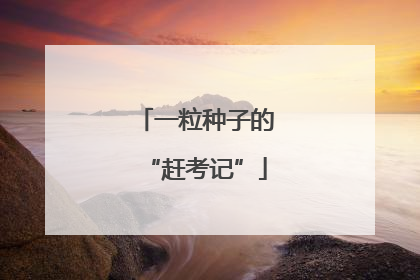 一粒种子的“赶考记”
