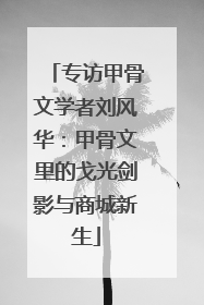 专访甲骨文学者刘风华：甲骨文里的戈光剑影与商城新生