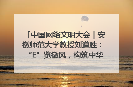 中国网络文明大会｜安徽师范大学教授刘道胜：“E”览徽风，构筑中华民族共有精神家园