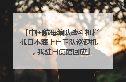 中国航母编队战斗机拦截日本海上自卫队巡逻机，我驻日使馆回应
