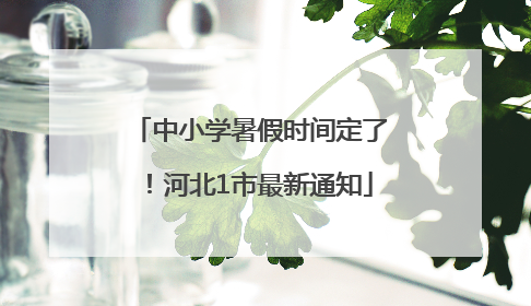 中小学暑假时间定了！河北1市最新通知