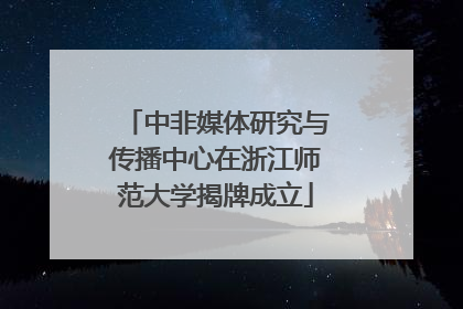 中非媒体研究与传播中心在浙江师范大学揭牌成立