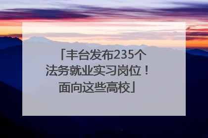 丰台发布235个法务就业实习岗位！面向这些高校