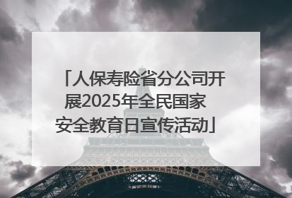 人保寿险省分公司开展2025年全民国家安全教育日宣传活动