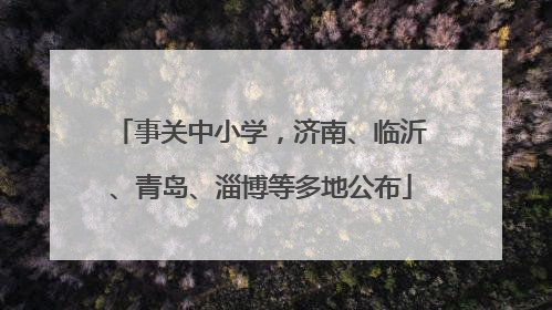 事关中小学，济南、临沂、青岛、淄博等多地公布