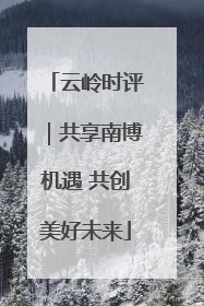 云岭时评｜共享南博机遇 共创美好未来