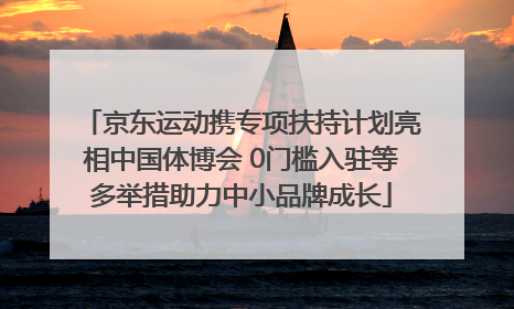 京东运动携专项扶持计划亮相中国体博会 0门槛入驻等多举措助力中小品牌成长