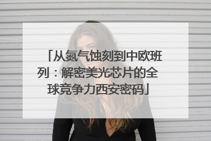 从氮气蚀刻到中欧班列：解密美光芯片的全球竞争力西安密码