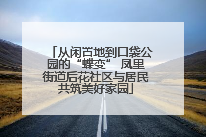 从闲置地到口袋公园的“蝶变” 凤里街道后花社区与居民共筑美好家园