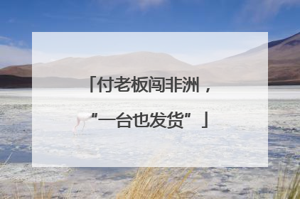 付老板闯非洲，“一台也发货”