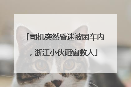 司机突然昏迷被困车内，浙江小伙砸窗救人