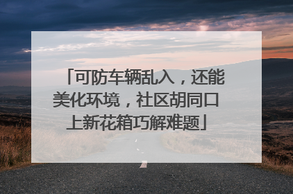 可防车辆乱入，还能美化环境，社区胡同口上新花箱巧解难题