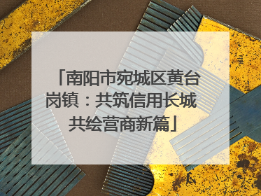南阳市宛城区黄台岗镇：共筑信用长城 共绘营商新篇
