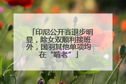 印尼公开赛退步明显，除女双顺利接班外，国羽其他单项均在“啃老”