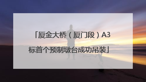 厦金大桥（厦门段）A3标首个预制墩台成功吊装