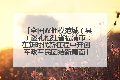 全国双拥模范城（县）巡礼福建省福清市：在新时代新征程中开创军政军民团结新局面