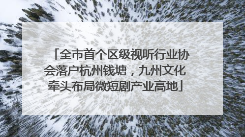 全市首个区级视听行业协会落户杭州钱塘，九州文化牵头布局微短剧产业高地