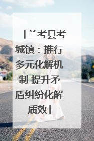 兰考县考城镇：推行多元化解机制 提升矛盾纠纷化解质效
