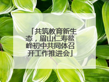 共筑教育新生态，眉山仁寿鳌峰初中共同体召开工作推进会