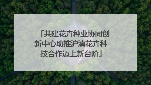 共建花卉种业协同创新中心助推沪滇花卉科技合作迈上新台阶