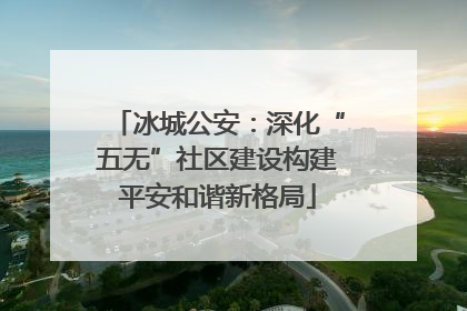 冰城公安：深化“五无”社区建设构建平安和谐新格局