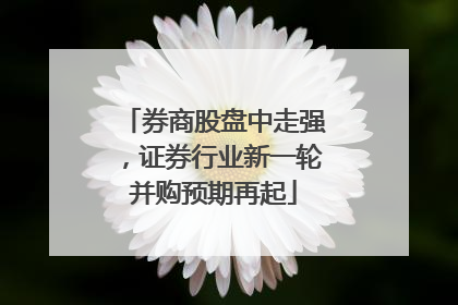 券商股盘中走强，证券行业新一轮并购预期再起